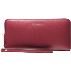 Poche pour téléphone Portefeuilles Michael Kors Jet Set Travel Large Leather Continental Wallet - Deep Red