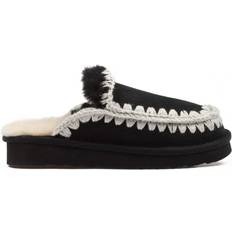 Svarta Träskor Mou Handmade Suede Stitch Clog - Black