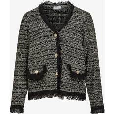 Vila Dame Cardigans Vila Kneppet Strikket Cardigan - Svart