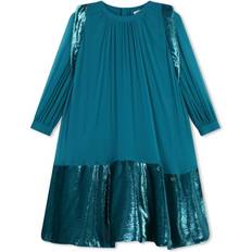 Lanvin Mix Fabric Blend Dress - Blue