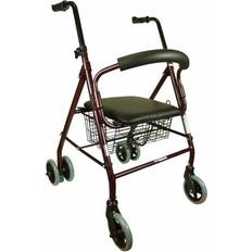 Rollator med stålram och 6 hjul, fällbar, tryckbromsning, sittplat, paterna, clinicalfy