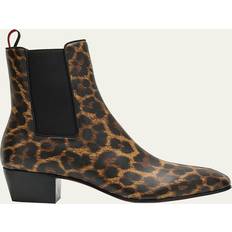 Christian Louboutin Multicolored Boots Christian Louboutin Men's Rosalio Leopard Chelsea Boots - Multi