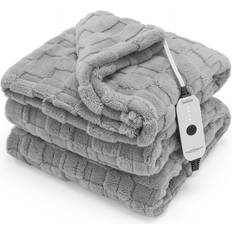 Sunbeam Electric Throw Jacquard Heated Blanket 50" x 60" Blankets Gray (152.4x127)