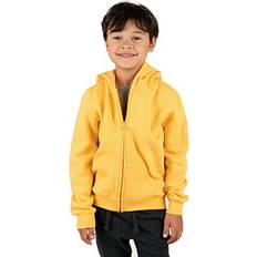 Yellow Hoodies Children's Clothing Leveret Kids Classic Color Zip Hoodie - Yellow