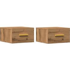 VidaXL Quadratic Bedside Tables vidaXL 857066 Artisan Oak Bedside Table 35x35cm 2pcs