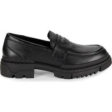Karl Lagerfeld Low Shoes Karl Lagerfeld Leather Chunky Penny Loafers - Black