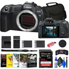 Canon EOS R8 Mirrorless Camera 64GB Card Bag Charger Battery More