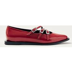 Microfiber Ballerinas ALOHAS Jive Onix Leather Buckle Ballet Flat - Red