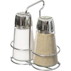 Steel Spice Mills Basicwise Multifunctional Glass and Shaker Set 3.0 In L X 5.0 In W X 6.0 In H Pepper Mill, Salt Mill