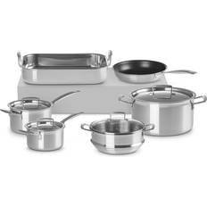 Le Creuset Induction Cookware Sets Le Creuset 3PLY 6 Piece Cookware Set with lid