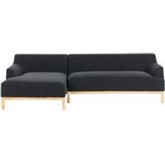 Corner Sofas Beliani Stylish Right Hand Corner Black Sofa