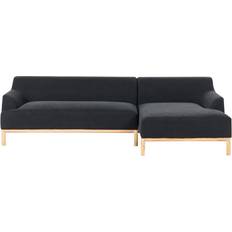 Corner Sofas Beliani Stylish Left Hand Corner Black Sofa