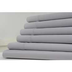 California King Size 1200 Thread Count 6 Piece Bed Sheet Gray