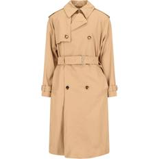 Burberry Coats Burberry Double-Breasted Midi Trench Coat - Beige