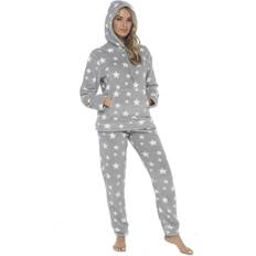 Daisy Dreamer Women's Plush Fleece Hooded Pyjama Set - Grey