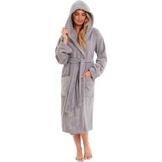 Daisy Dreamer Bamboo Hooded Towelling Robe - Grey/White