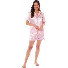 Daisy Dreamer Women's Satin Silk Pyjama Set - Black/Pink/Grey