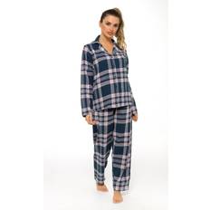 Daisy Dreamer Women's Soft Cotton Flannelette Pajama Set - Navy