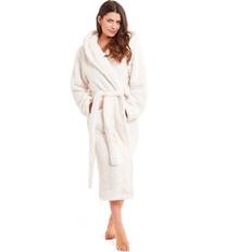 Beige - Women Robes Daisy Dreamer Women's Plush Velvet Touch Fleece Bathrobe - Cream