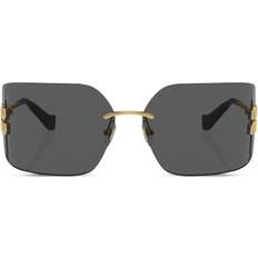 Miu Miu Adult - Metal Sunglasses Miu Miu Logo Plaque Frameless Sunglasses - Gold