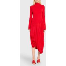 Ferragamo Midi Dresses Ferragamo Turtleneck Dress With Tulip Skirt - Red