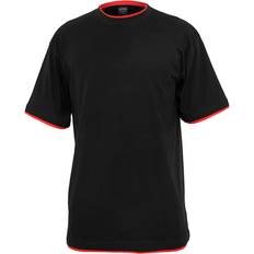 Rundringad Skjortor Urban Classics Contrast Tall Tee - Black/Red