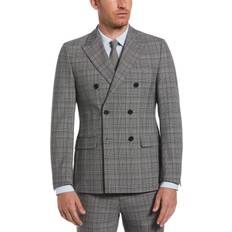 Suits Perry Ellis Skinny Fit Double Breasted Notch Collar Jacket - Lt Grey/Black/Gray