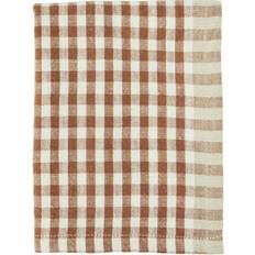 Hemtextil Madam Stoltz Rutig 50x70 cm Burnt Orange Kökshandduk (70x50cm)
