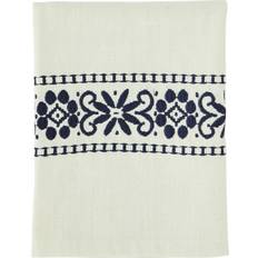 Madam Stoltz Embroidered Kitchen Towel Blue