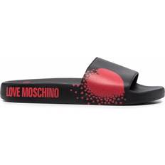 Love Moschino Slippers & Sandals Love Moschino Heart Logo-Print Slides - Black