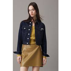 Calvin Klein Dame Overtøj Calvin Klein Cropped 90's Denim Jacket - Dark Blue