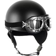 Mil-Tec Oldtimer Half Shell Helmet - Matt Black