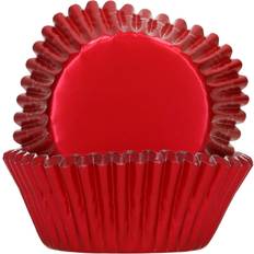 Bagetilbehør Funcakes Rød Metallic Muffinsforme 48 Stk Kagedekoration