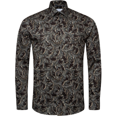 Eton Chemise noire en Twill Signature À Imprimé Floral