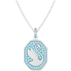 Swarovski Swan Pendant - Silver/Blue