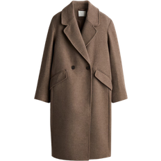 H&M Double Breasted Coat - Dark Beige