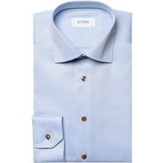 Eton Signature Twill Contrasting Details Shirt - Light Blue