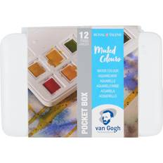Muted Colours Watercolor Half Pans 12 Pocket Box
