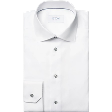 Vit signature twill skjorta Eton Solid Signature Twill Shirt - White