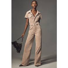 Beige - Mujer Monos Good American Corduroy Palazzo Jumpsuit - Beige