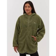 Clothing Brilli Longline Sherpa Jacket - Lt Khaki