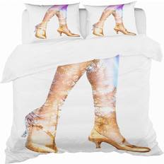 Duvet Covers Dancer Legs and Treescape Double Exposure King Duvet Cover Gold