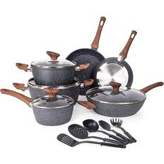 Cookware nuovva Non Stick Cookware Set with lid 15 Parts