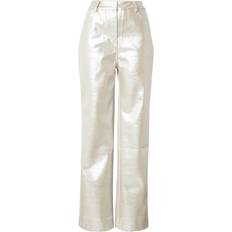 Gold Trousers Premium Glitter Faux Leather Trousers - Neutral