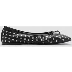 Mango Low Shoes Mango Ballerina Shoes With Studded Bow - Black