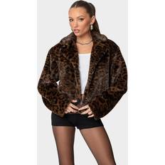 Leopard - Women Outerwear Edikted Lady Leopard Faux Fur Jacket - Brown