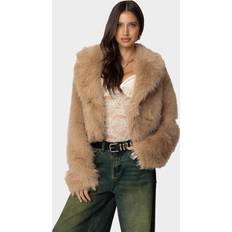 Faux Fur Jackets Edikted Sierra Oversized Faux Fur Jacket - Camel