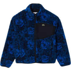 Lacoste zip Lacoste Zip-Up Floral Motif Fleece Jacket - Blue/Navy Blue