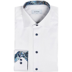 Eton Floral Effect Signature Twill Shirt - White