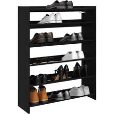 vidaXL Skohylla Svart 80 x 25 x 100 cm Skoställ
